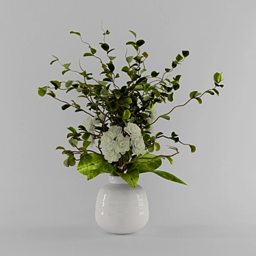 Elegant Floral Decoration 3D model image 1 