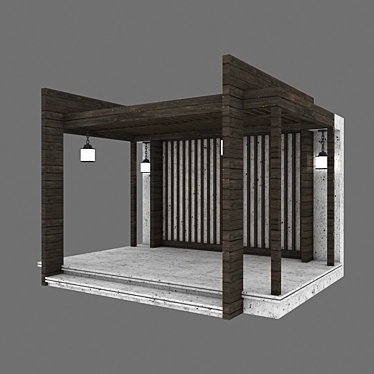 Garden Retreat: Alcove Pergola Bower 3D model image 1 