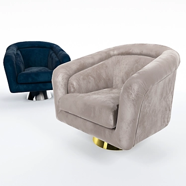 Jonathan Adler Bacharach Swivel Chair- Sleek and Stylish Seating 3D model image 1 