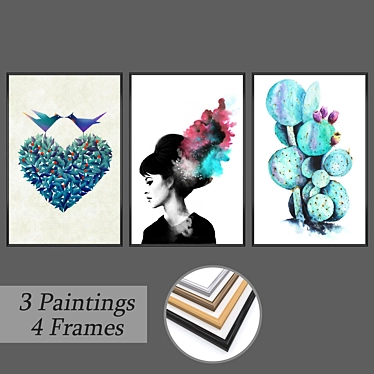 Elegant Wall Art Set: No. 658 3D model image 1 