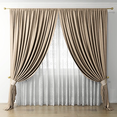 Elegant Drapery Collection 3D model image 1 