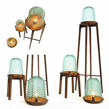 Organic Inspiration: Folia Dark Ash Lamp 3D model image 1 