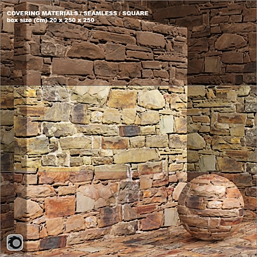 Seamless Stone Masonry Material Set 3D model image 1 