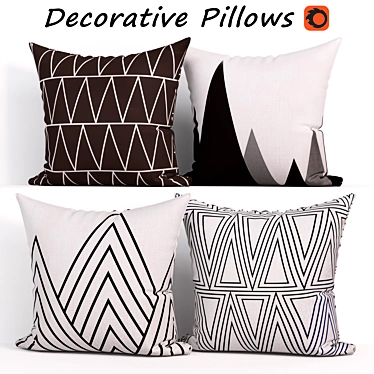 Bluettek Modern Decorative Pillow Set 3D model image 1 