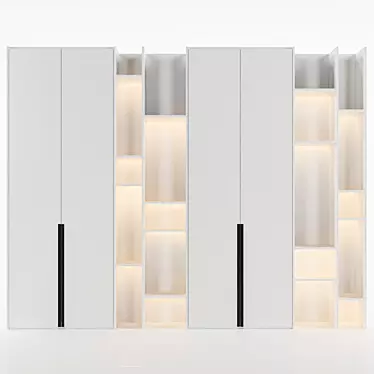 Modular LED Shelf Unit 3D model image 1 