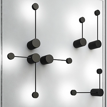 Modern Black Metal Dots Wall Lamps 3D model image 1 