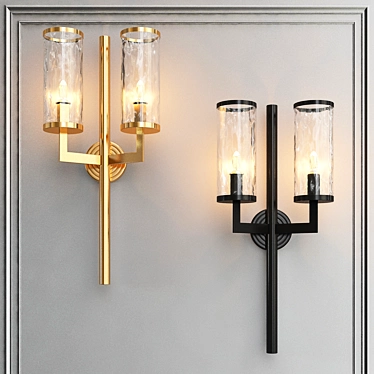 Modern Liaison Double Arm Sconce 3D model image 1 