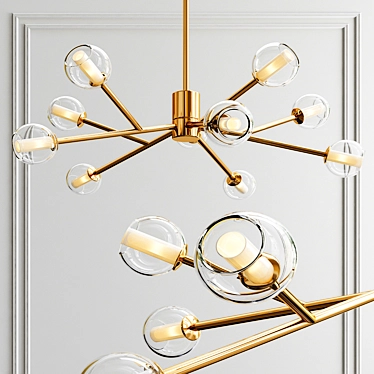 Golden Glow: Rita Chandelier 3D model image 1 