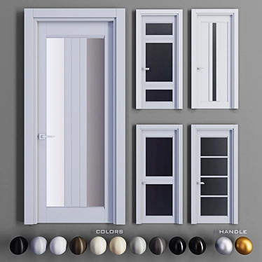 Volhovec Vario: Elegant Solid Wood Door Set 3D model image 1 