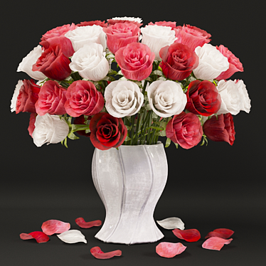 Elegant Rose Bouquet 3D model image 1 