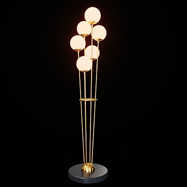 Antique Brass Eichholtz Floor Lamp 3D model image 1 