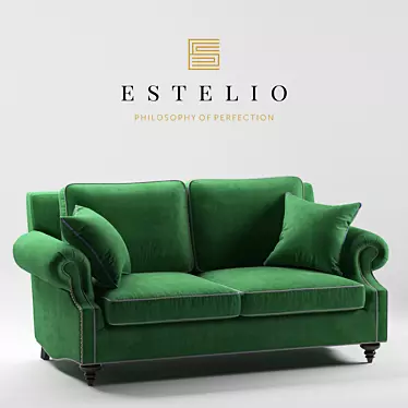 Estelio Evogue: Stylish Two-Seater Sofa 3D model image 1 