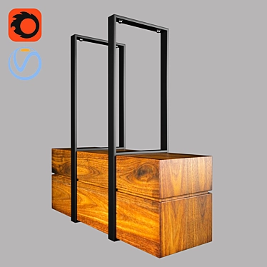 Rustic Wood Lamp 3D model image 1 