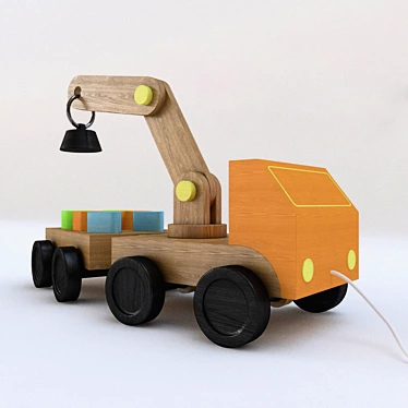 IKEA-inspired Wooden Truck Toy 3D model image 1 