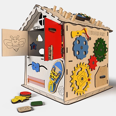 Interactive Wooden Playhouse 3D model image 1 