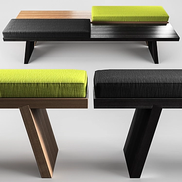  Porro Groove Bench: Stylish Upholstered Seating 3D model image 1 