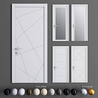 Volhovec Linea Set - Modern Geometric Door Collection 3D model image 1 