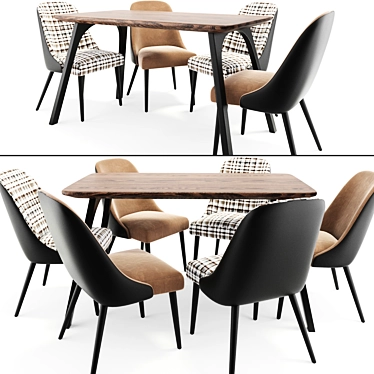 Modern Zuma Dining Set 3D model image 1 