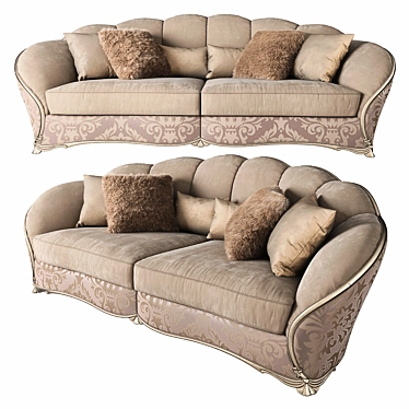 Gold Comfort Dahlia Sofa 3D model image 1 