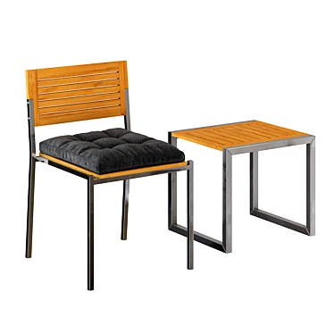 Modern Street Furniture Set 3D model image 1 