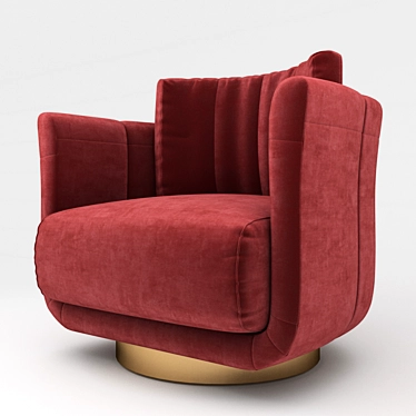 Vibrant Ruby Red Armchair 3D model image 1 