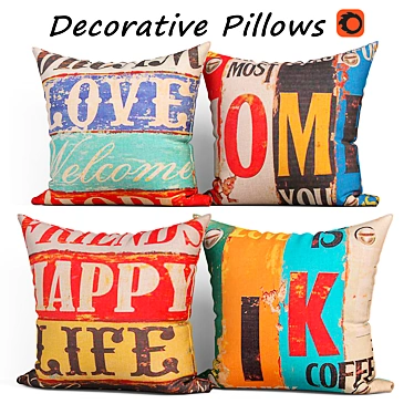 Miulee 203 Decorative Pillows Set 3D model image 1 