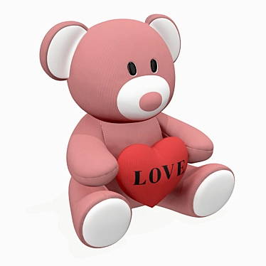 Heartfelt Bear Plush Toy 3D model image 1 