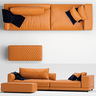 Natuzzi MELPOT Sofas: Modern Elegance in Every Detail 3D model image 1 