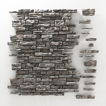 Rock Stone Panel: High-Quality 3D Texture 3D model image 1 