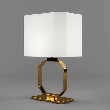 Elegant Gold Chrome Medium Lamp 3D model image 1 