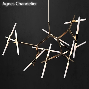 Elegant Gold Chandelier with 20 Lights 3D model image 1 