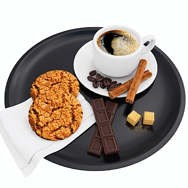 Delicious Coffee & Cookies Tray 3D model image 1 