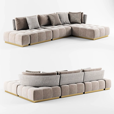 Elegant Infinity Sectional Sofa 3D model image 1 