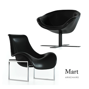 Modern Mart Armchairs by B&B Italia 3D model image 1 