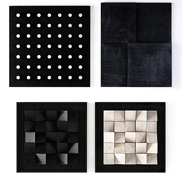 Modern Geometric Wall Art Collection 3D model image 1 