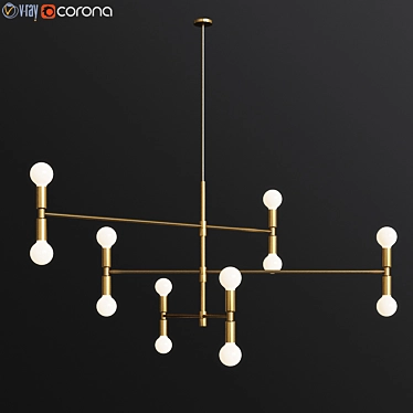 Yoka Modern Pendant Lighting: Elegant Brass and Glass Design for Contemporary Spaces 3D model image 1 