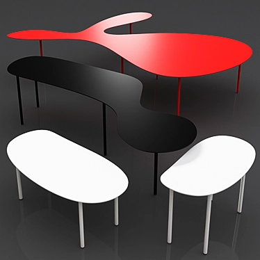 Elegant Rabbit Tortoise Tables 3D model image 1 