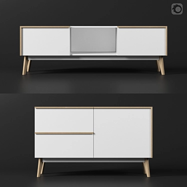 Modern TV Stand & Sideboard Set by La Forma 3D model image 1 