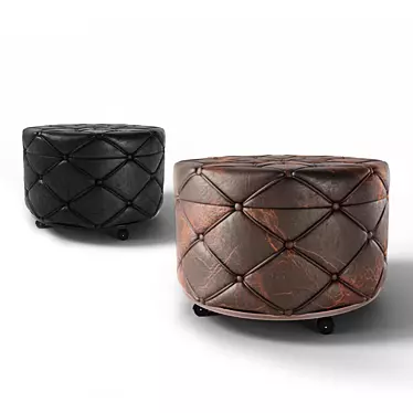 Luxury Leather Ottoman Pouf 3D model image 1 