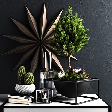 Title: Pine Tree Decor Set 3D model image 1 
