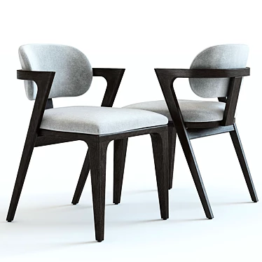 West Elm Adam Court Upholstered Dining Chair 3D model image 1 