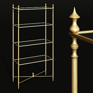 Elegant Matthew Williams Gold Iron Shelf 3D model image 1 