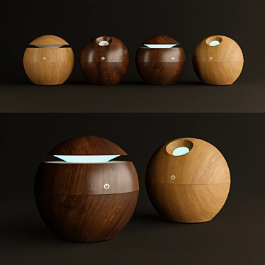 Elegant Wood Ball Diffuser 3D model image 1 