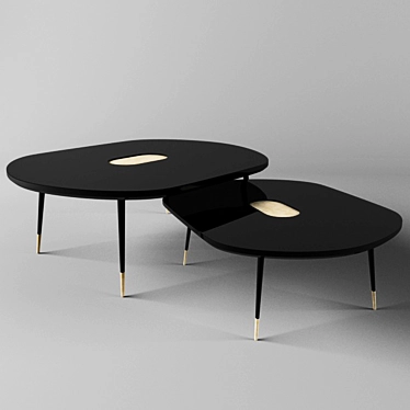 Sleek Black Center Table 3D model image 1 