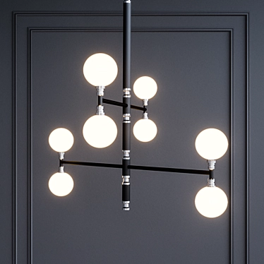 Andromeda F4825: Stylish Metal and Glass Pendant Light 3D model image 1 