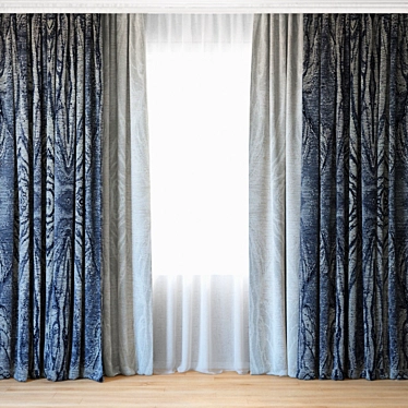 Elegant Sheer Curtains 3D model image 1 