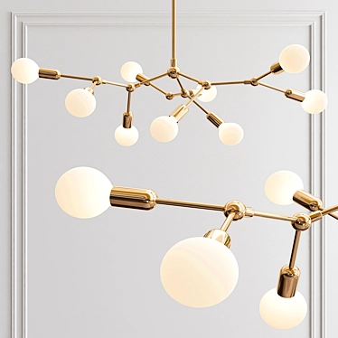 Modern DNA Chandelier: Brief & Fashion 3D model image 1 