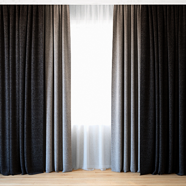 Elegant Sheer 48" Curtains 3D model image 1 