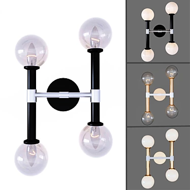 Modern Matteo Double Wall Light 3D model image 1 