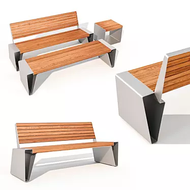 "Vladivostok" Bench Set: Stylish Outdoor Seating 3D model image 1 